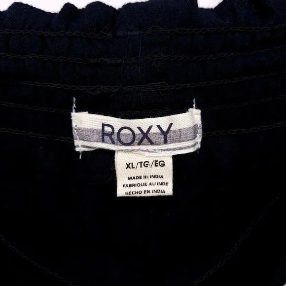 Roxy Bathingsuit Cover Up Pants Oceanside Drawstring Beach Summer Size XL Blue - Picture 11 of 15